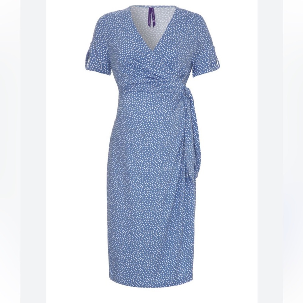 Seraphine Polka Dot Blue Maternity Dress